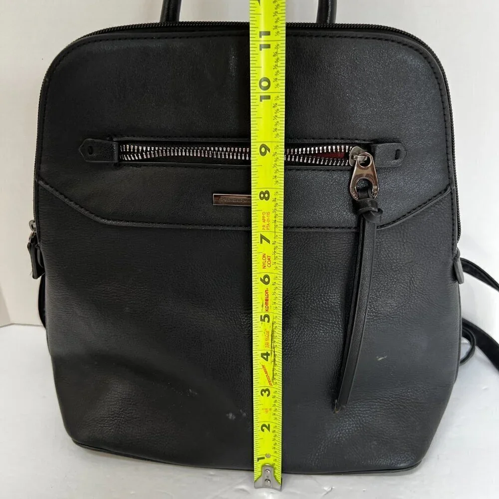 DAVID JONES PARIS Womens‎ Black Leather Backpack Bag (Read)